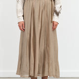 Crinkle Long Skirt by Pas de Calais in Beige