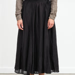 Pas de Calais Apparel Womens Skirts Crinkle Long Skirt in Black