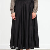 Crinkle Long Skirt by Pas de Calais in Black