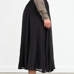 Pas de Calais Apparel Womens Skirts Crinkle Long Skirt in Black