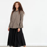 Pas de Calais Crinkle Long Skirt in Black