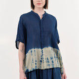 Pas de Calais Apparel Womens Blouses Cupro Cotton Linen Willow Dye Blouse