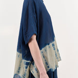 Pas de Calais Apparel Womens Blouses Cupro Cotton Linen Willow Dye Blouse