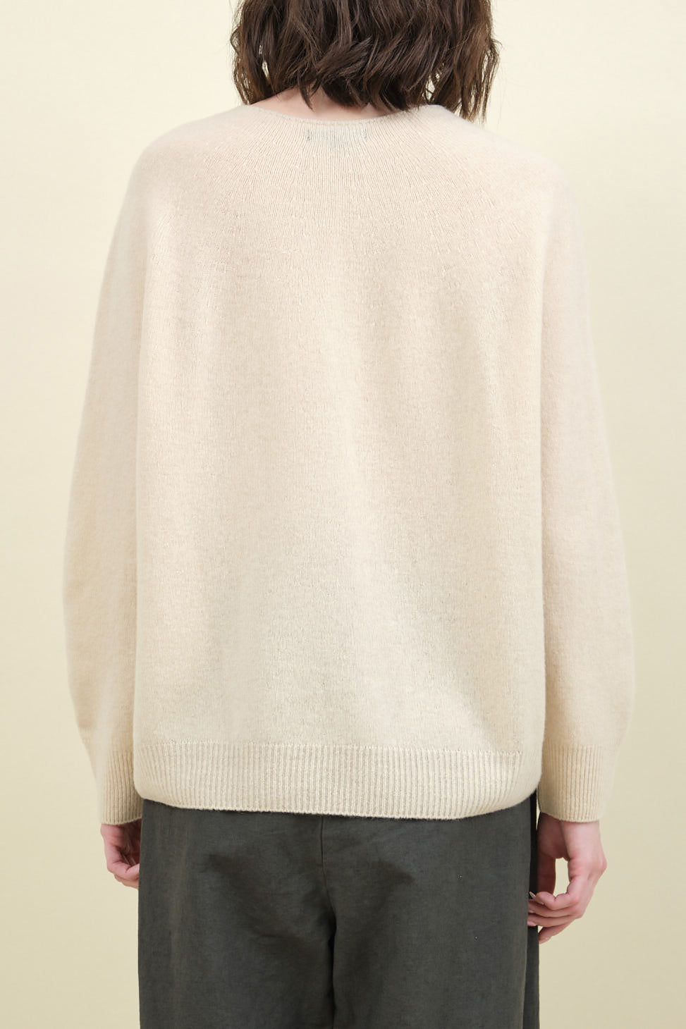Back of Fine Wool Crew Neck Pullover