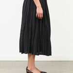 Pas de Calais Apparel Womens Skirts French Linen Box Pleat Skirt