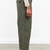 Pas de Calais Designer Clothing Brand High Thread Count Cotton Linen Baker Pants in Khaki Green