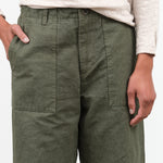 Khaki High Thread Count Cotton Linen Baker Pants by Pas de Calais