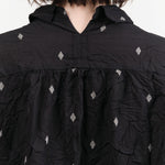 Pas de Calais Designer Brand Black Pattern Button Up Indian Cotton Cut Dobby Blouse