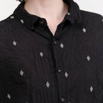 Black Indian Cotton Cut Dobby Blouse by Pas de Calais