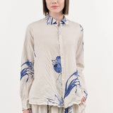 Pas de Calais Apparel Womens Blouses Japonism Flower Print Blouse