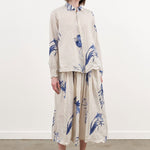 Pas de Calais Apparel Womens Skirts Japonism Flower Print Skirt