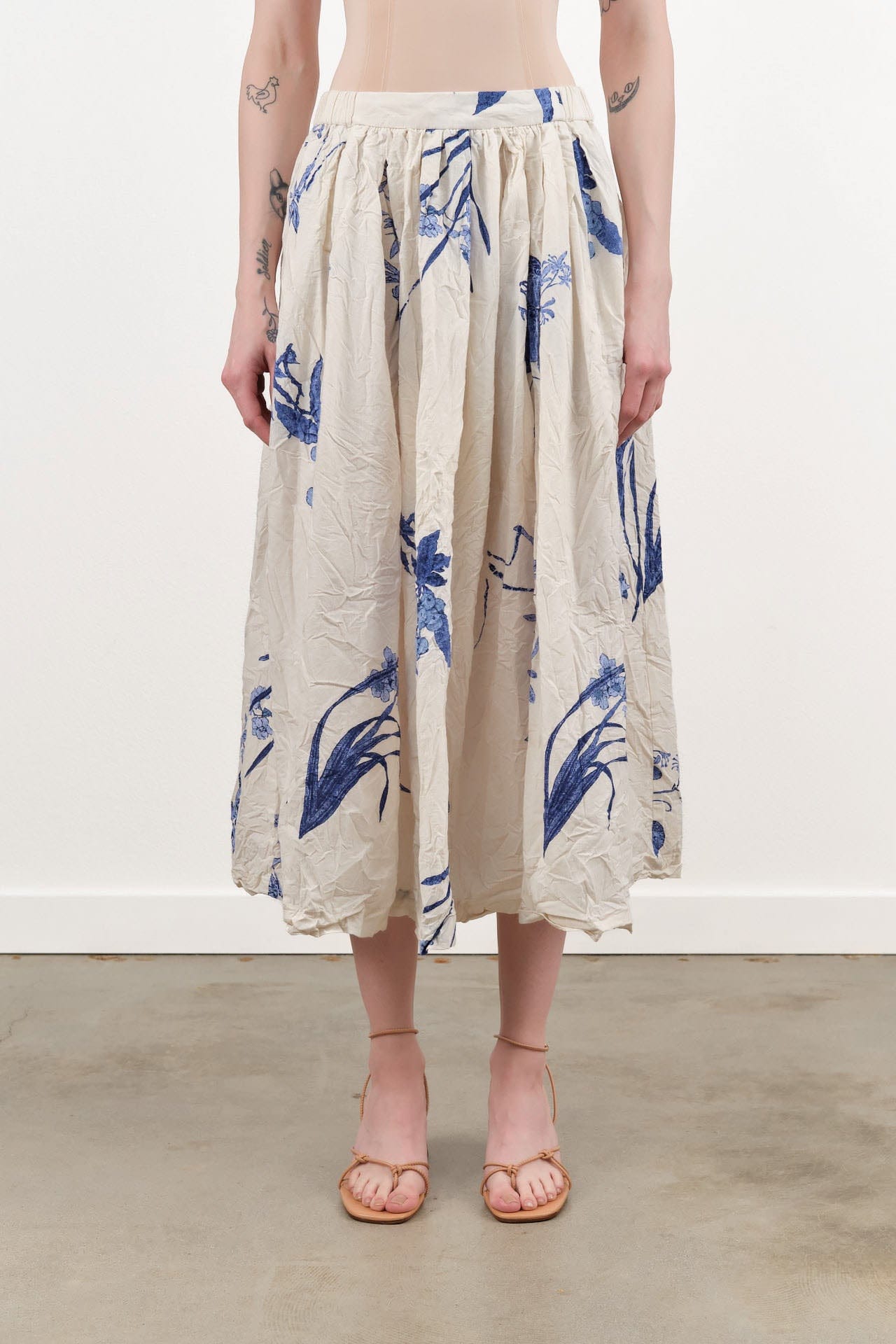 Pas de Calais Apparel Womens Skirts Japonism Flower Print Skirt