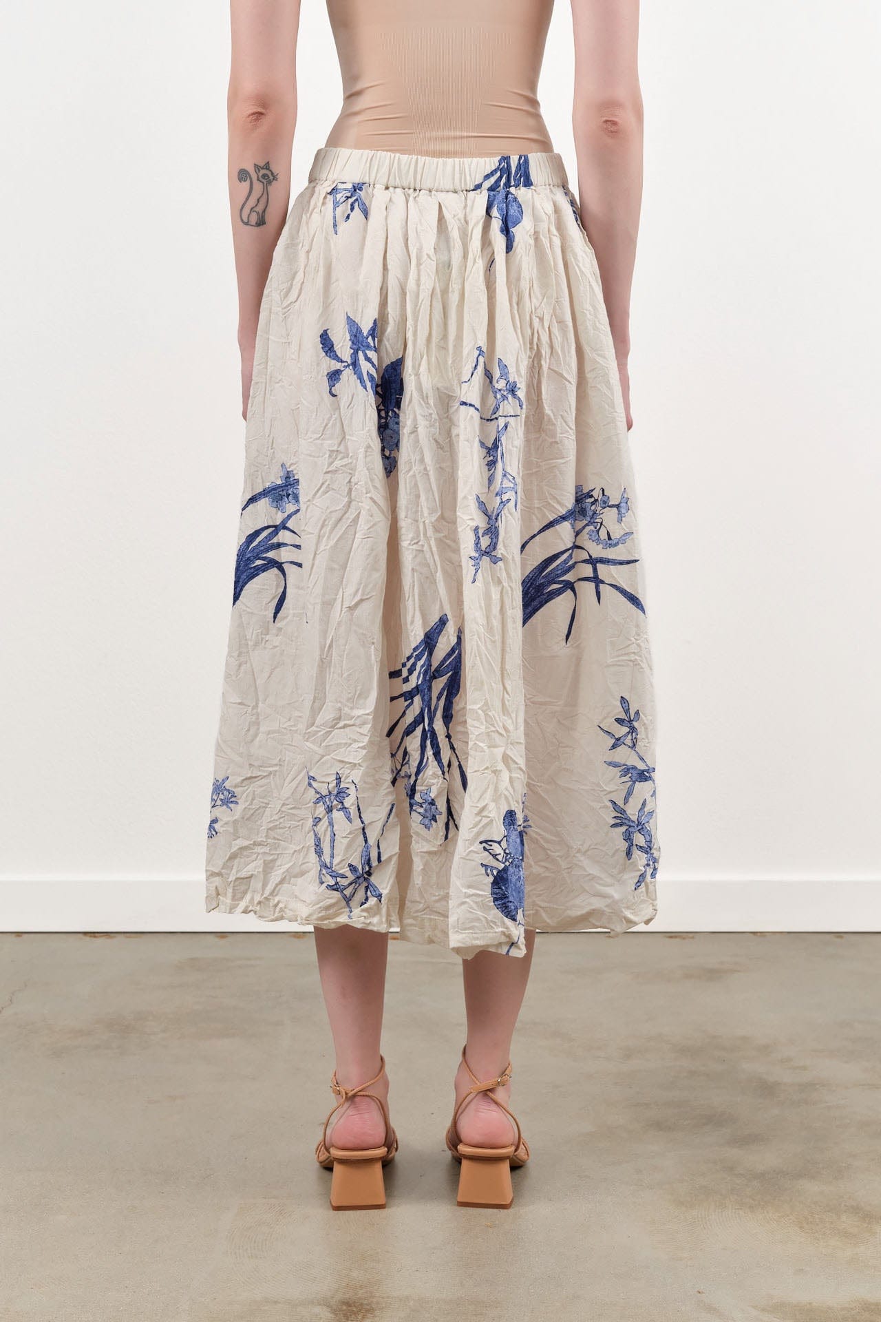 Pas de Calais Apparel Womens Skirts Japonism Flower Print Skirt