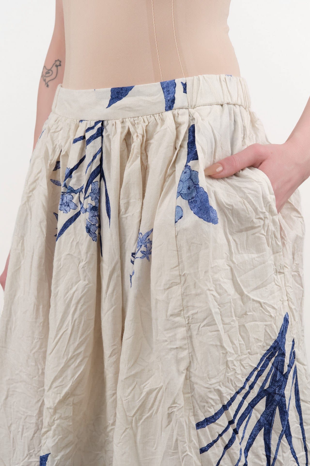 Pas de Calais Apparel Womens Skirts Japonism Flower Print Skirt