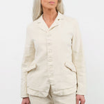 Pas de Calais Apparel Womens Jackets Linen Cotton Soft Twill Tailored Jacket