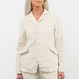 Pas de Calais Apparel Womens Jackets Linen Cotton Soft Twill Tailored Jacket