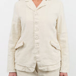 Pas de Calais Apparel Womens Jackets Linen Cotton Soft Twill Tailored Jacket
