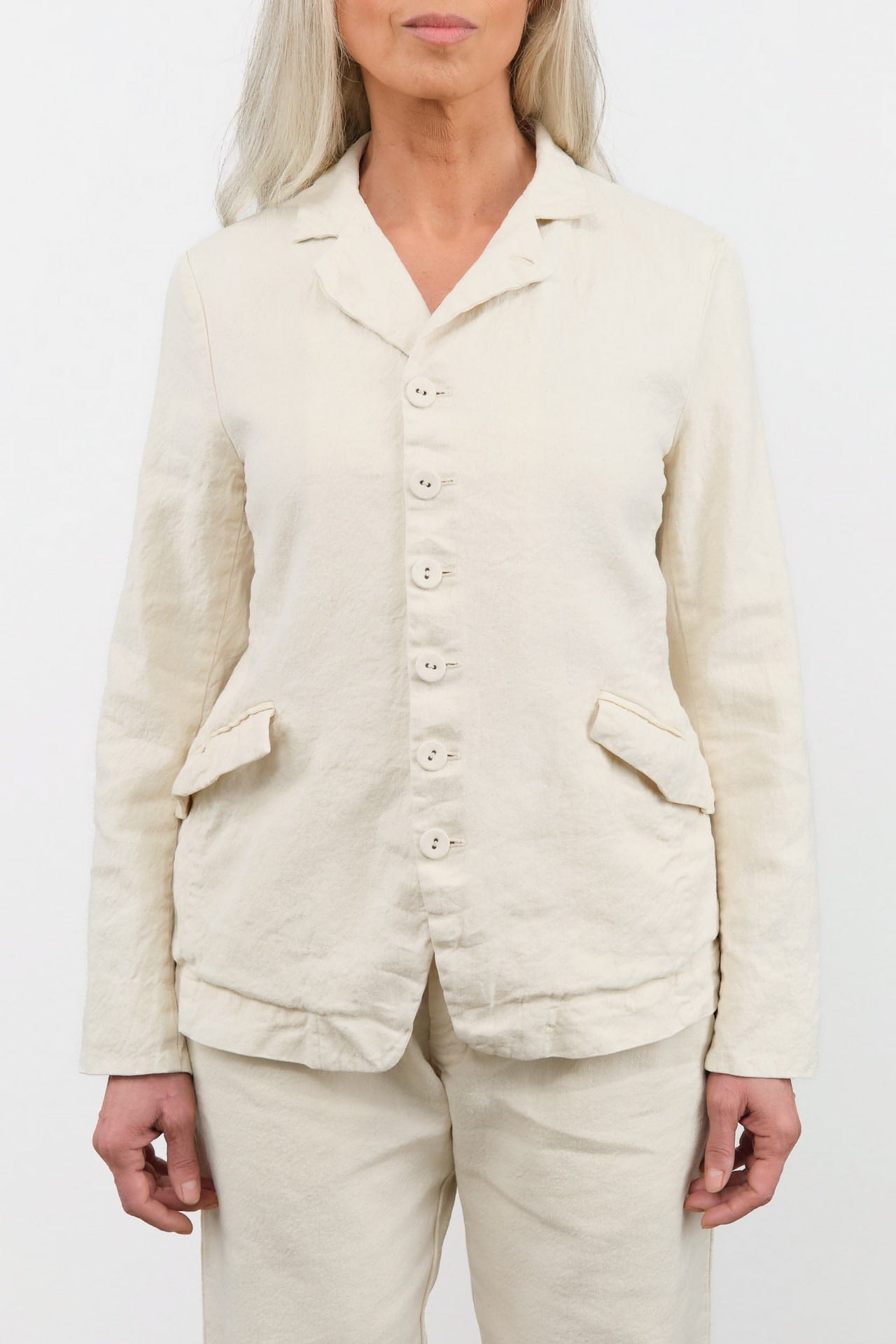 Pas de Calais Apparel Womens Jackets Linen Cotton Soft Twill Tailored Jacket