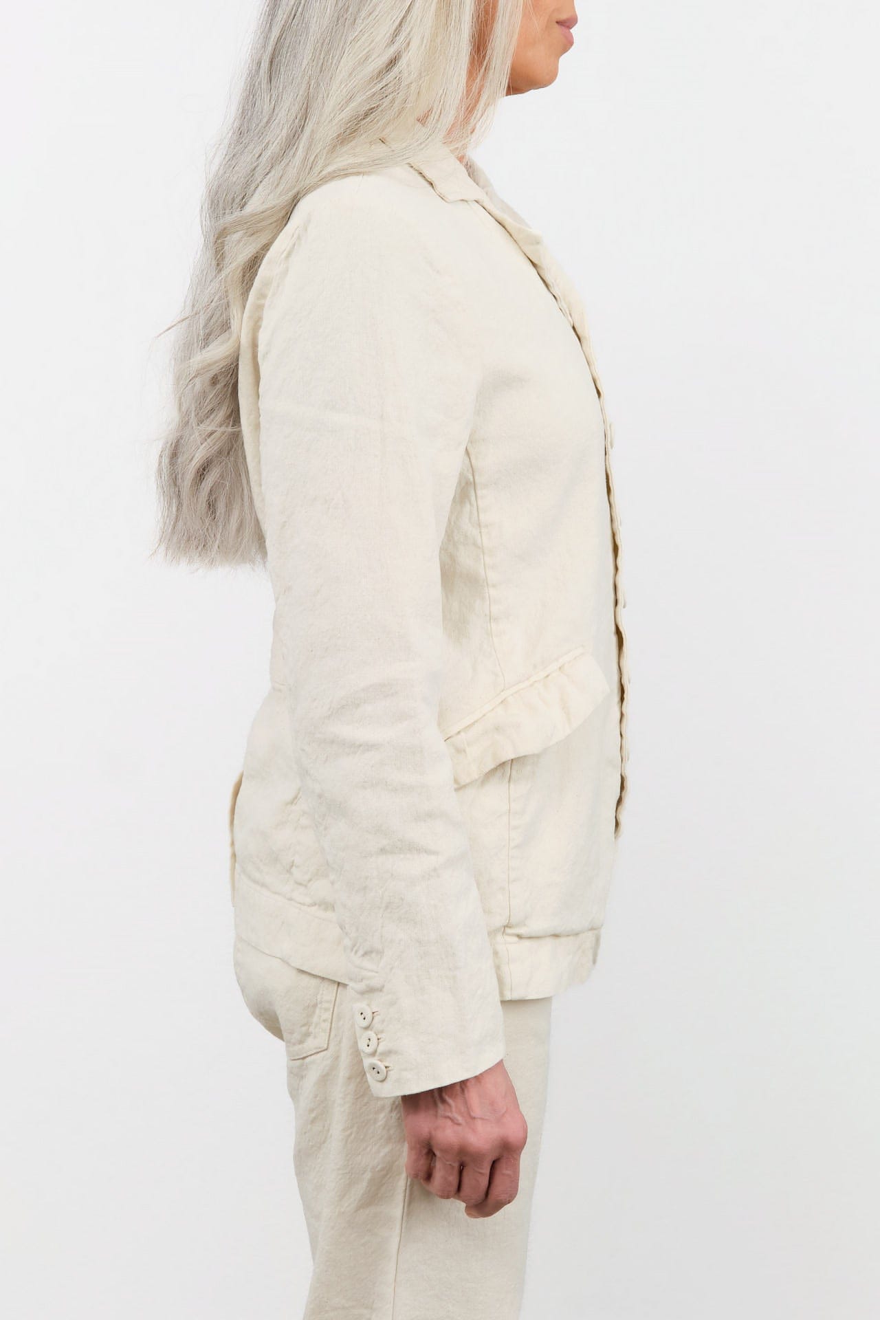 Pas de Calais Apparel Womens Jackets Linen Cotton Soft Twill Tailored Jacket