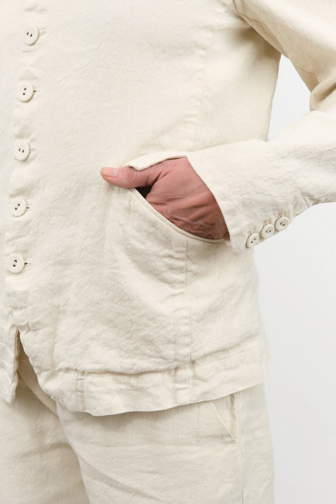 Pas de Calais Apparel Womens Jackets Linen Cotton Soft Twill Tailored Jacket