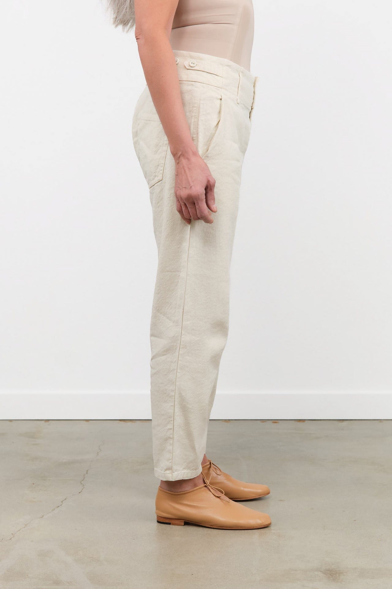 Pas de Calais Apparel Womens Pants Linen Cotton Soft Twill Tapered Pants