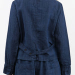 Pas de Calais Apparel Womens Jackets Linen Indigo Chambray Jacket