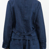 Pas de Calais Apparel Womens Jackets Linen Indigo Chambray Jacket