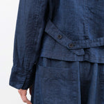 Pas de Calais Apparel Womens Jackets Linen Indigo Chambray Jacket
