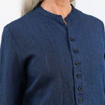 Pas de Calais Apparel Womens Jackets Linen Indigo Chambray Jacket