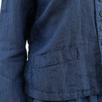 Pas de Calais Apparel Womens Jackets Linen Indigo Chambray Jacket