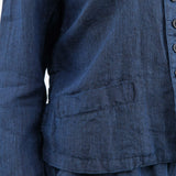 Pas de Calais Apparel Womens Jackets Linen Indigo Chambray Jacket