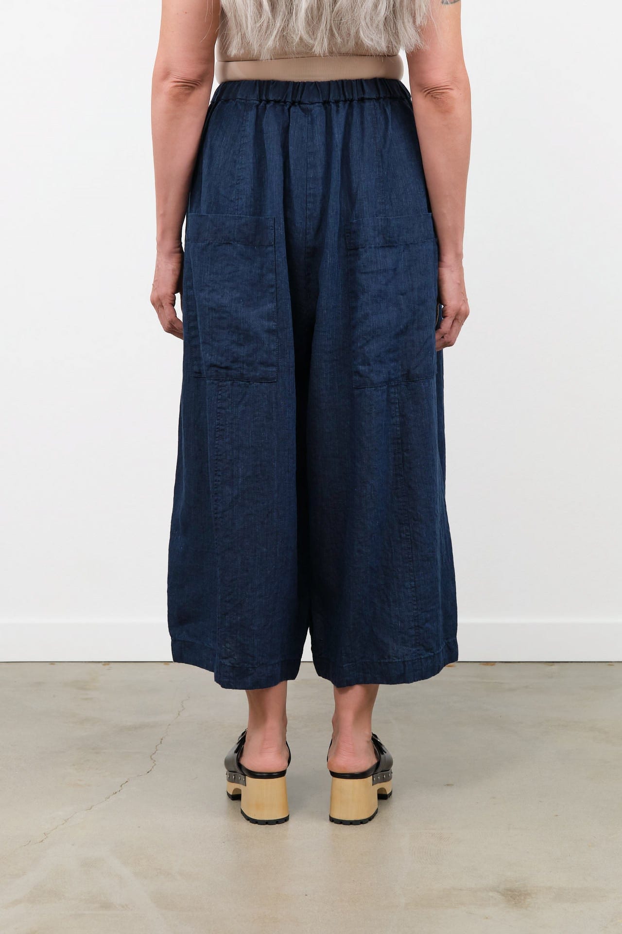 Pas de Calais Apparel Womens Pants Linen Indigo Chambray Pants