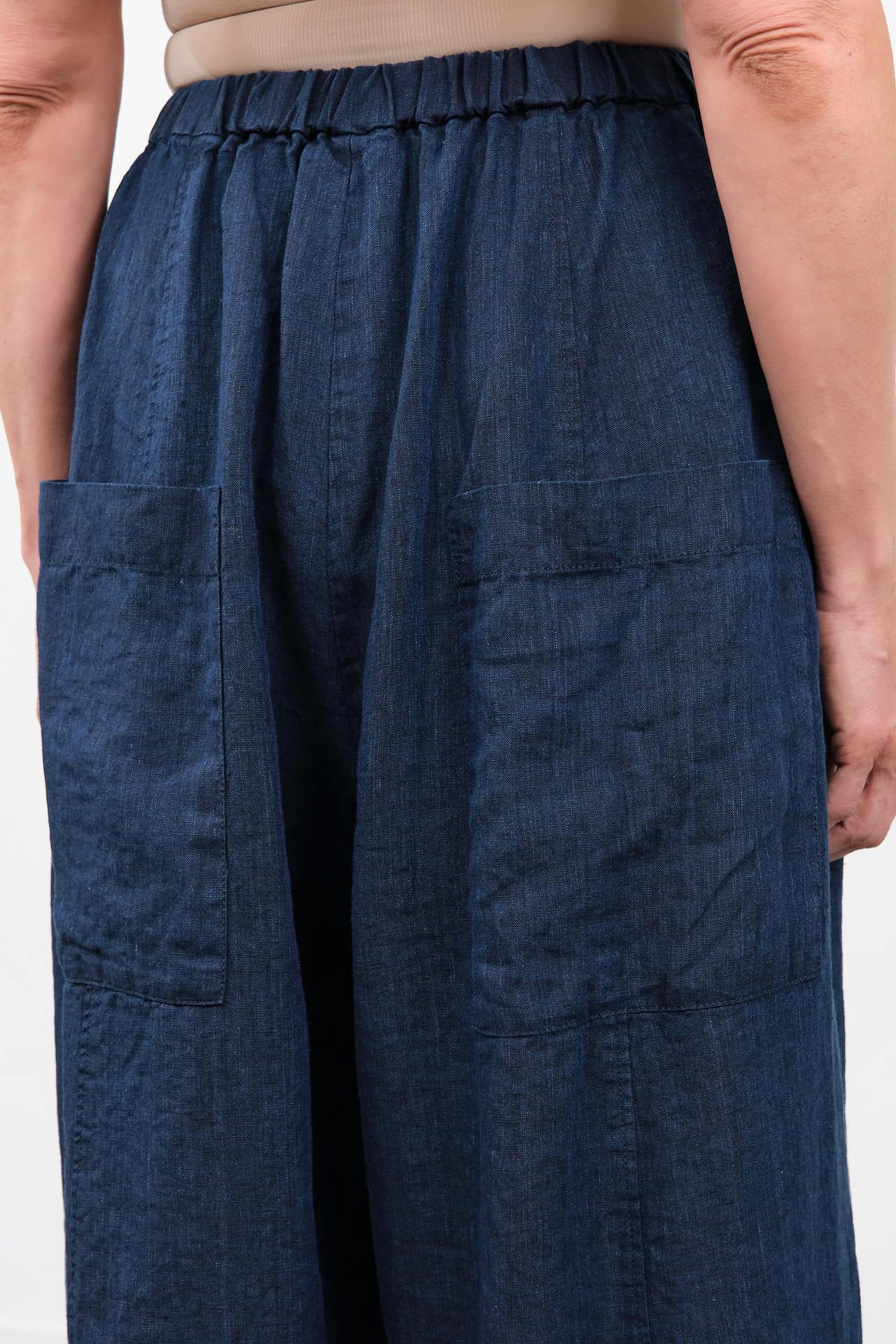 Pas de Calais Apparel Womens Pants Linen Indigo Chambray Pants
