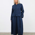 Pas de Calais Apparel Womens Pants Linen Indigo Chambray Pants