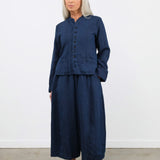 Pas de Calais Apparel Womens Pants Linen Indigo Chambray Pants