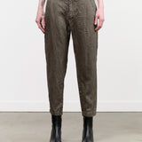 Linen Twill Tapered Pants by Pas de Calais in Khaki