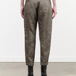 Khaki Green Linen Twill Tapered Pants Trousers by Pas de Calais Designer Brand 