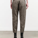 Khaki Green Linen Twill Tapered Pants Trousers by Pas de Calais Designer Brand 