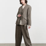 Pas de Calais Linen Twill Wide Pants in Khaki