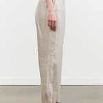 Pas de Calais Designer Brand Linen Twill Wide Pants in Light Gray