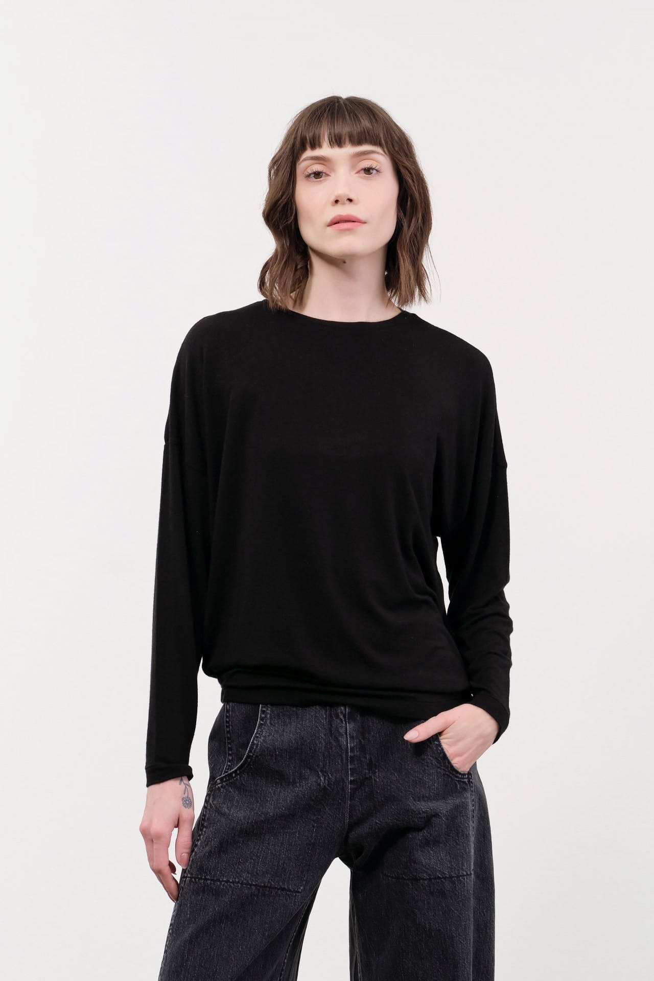 Pas de Calais Apparel Womens Sweaters Lyocell Cashmere Crewneck Jersey Pullover