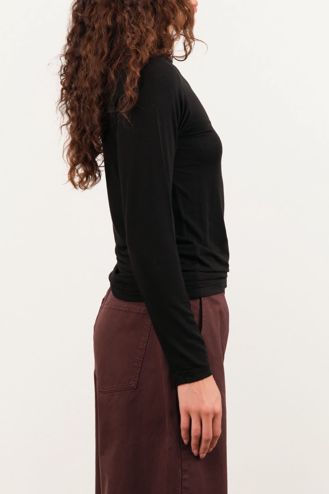 Pas de Calais Apparel Womens Blouses Lyocell Cashmere Jersey Turtleneck Pullover