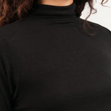 Pas de Calais Apparel Womens Blouses Lyocell Cashmere Jersey Turtleneck Pullover