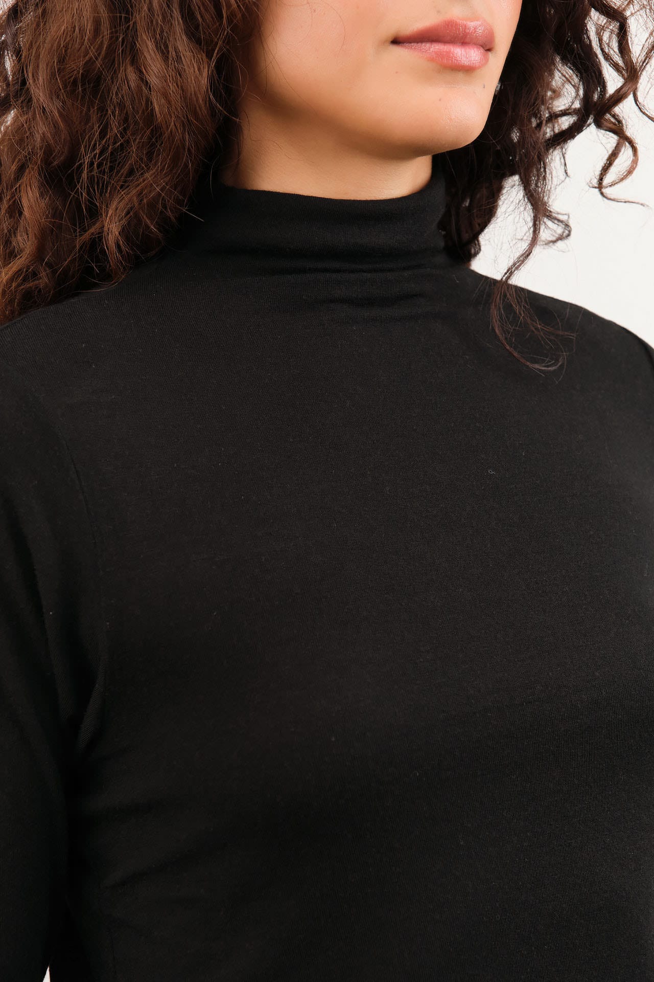 Pas de Calais Apparel Womens Blouses Lyocell Cashmere Jersey Turtleneck Pullover