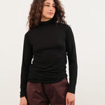 Pas de Calais Apparel Womens Blouses Lyocell Cashmere Jersey Turtleneck Pullover