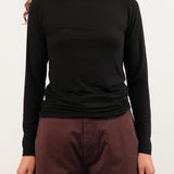Pas de Calais Apparel Womens Blouses Lyocell Cashmere Jersey Turtleneck Pullover