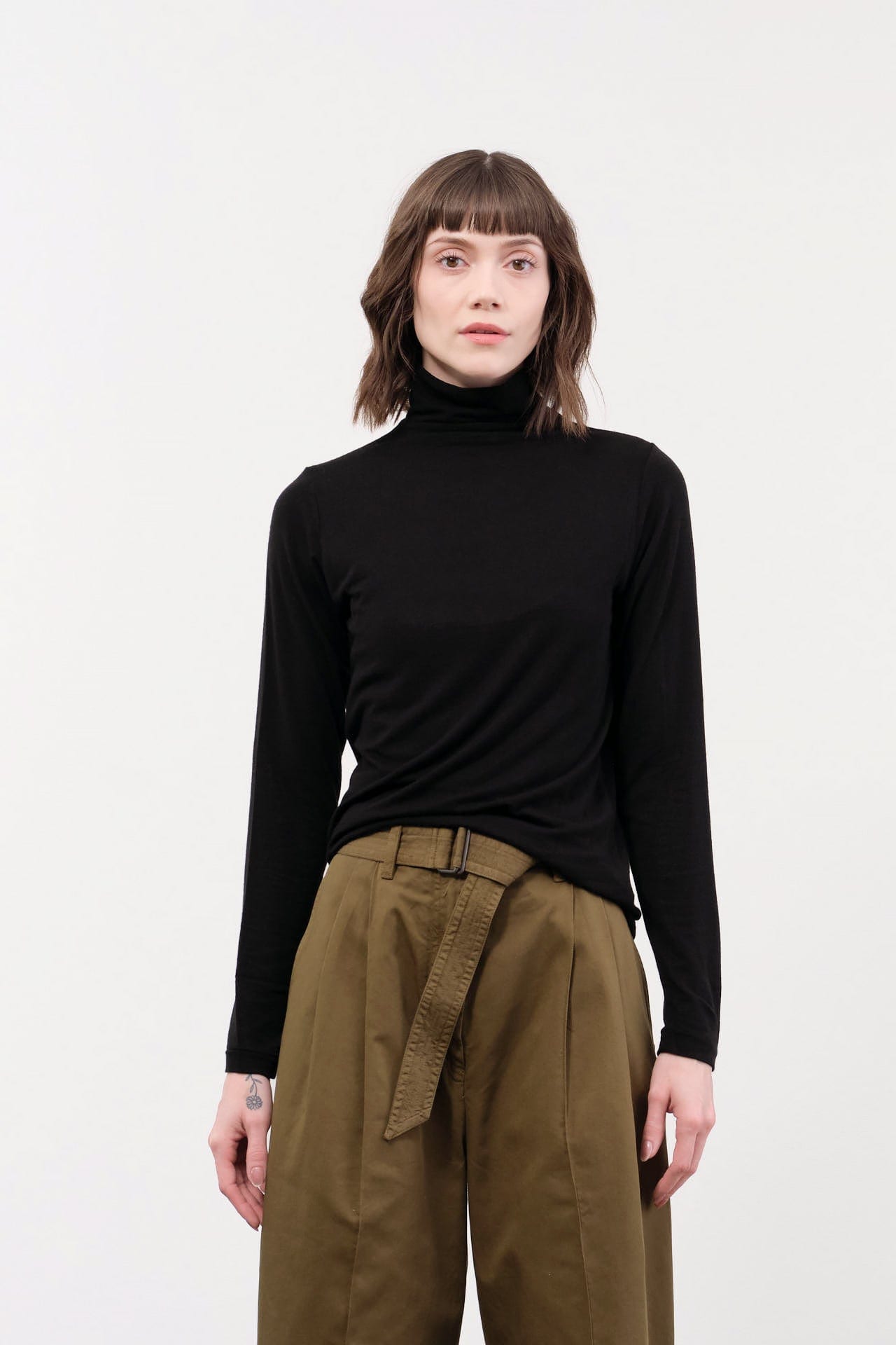 Pas de Calais Apparel Womens Sweaters Lyocell Cashmere Turtleneck Jersey Pullover