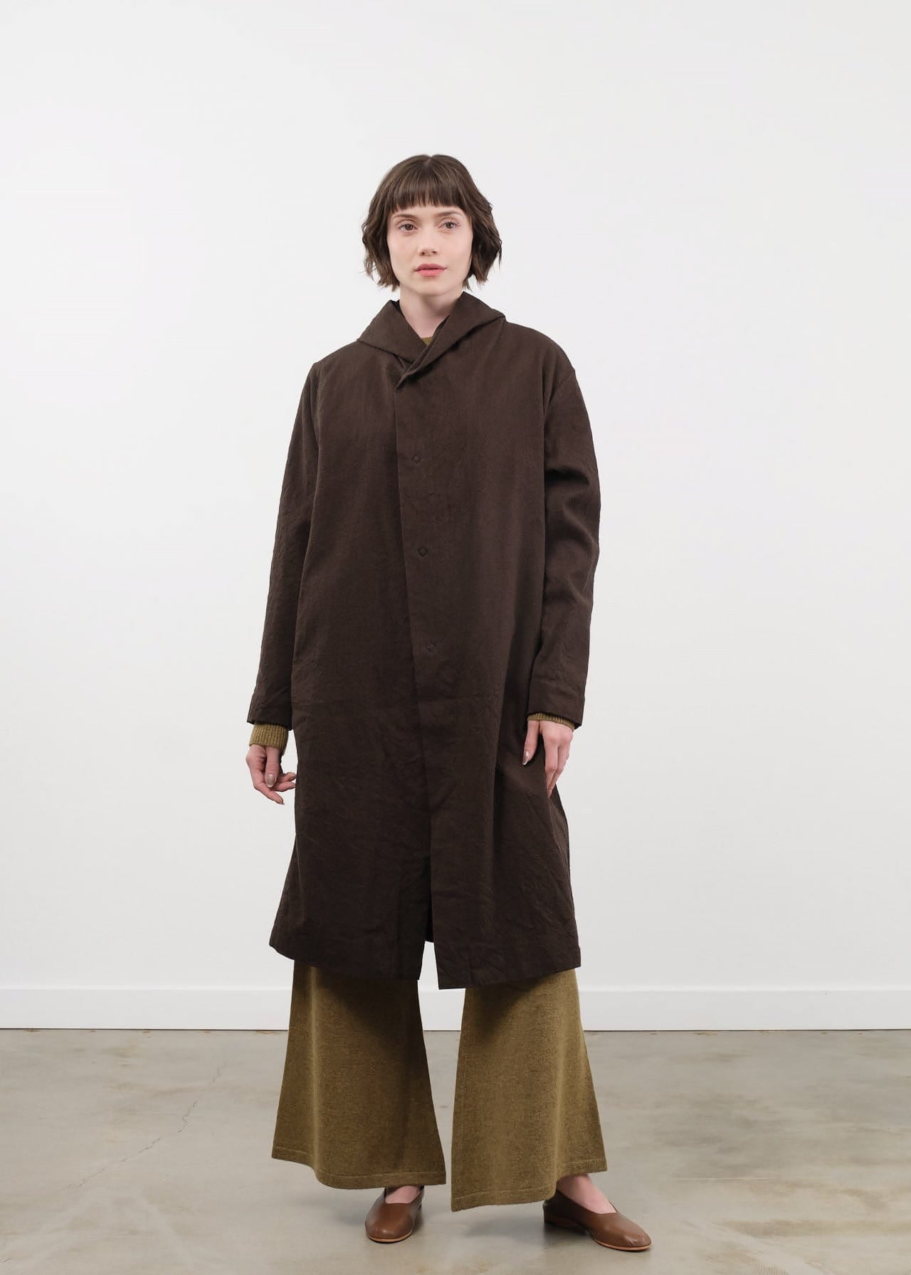 Pas de Calais Apparel Womens Outerwear Mulesing-Free Wool Cotton Hooded Coat