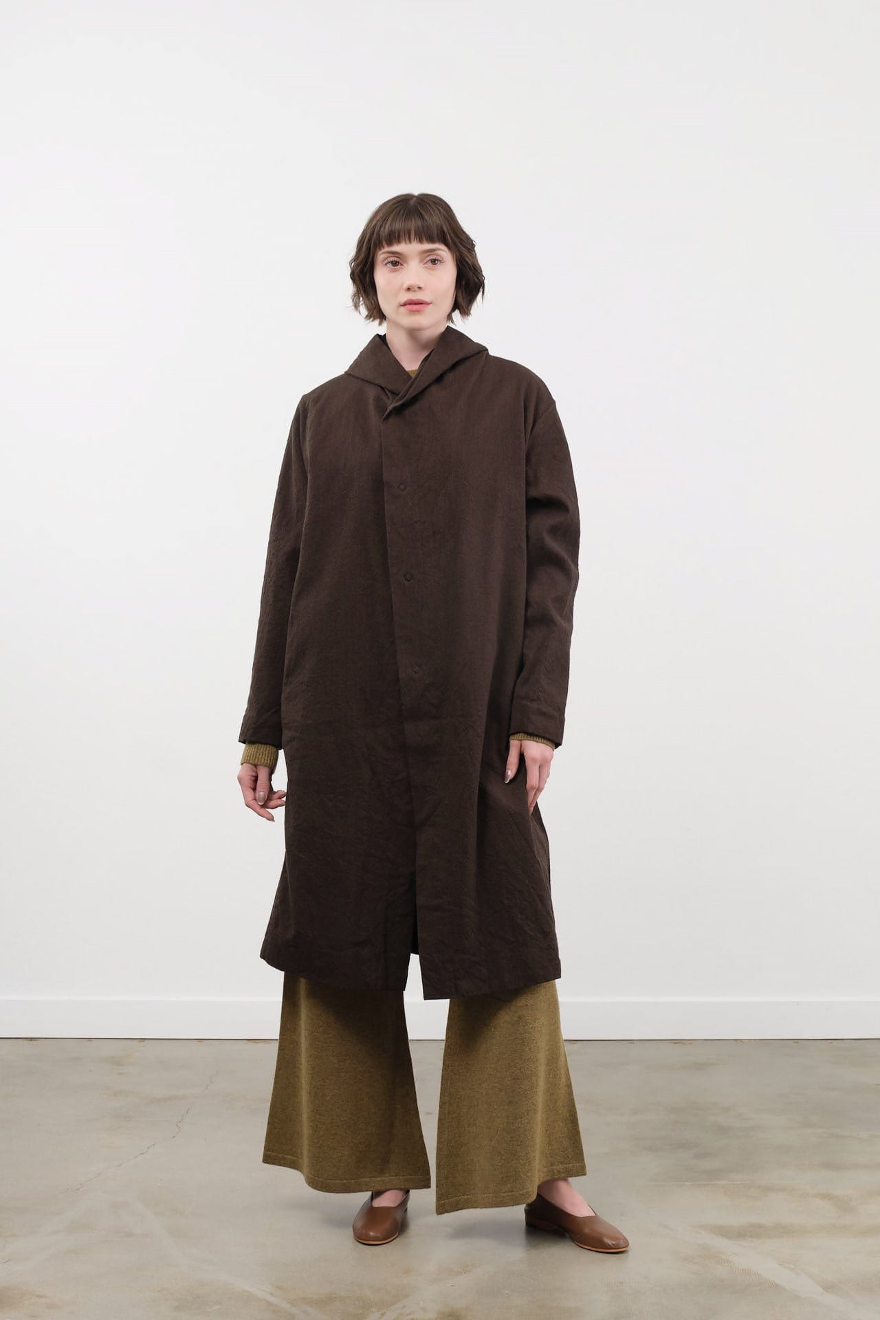 Pas de Calais Apparel Womens Outerwear Mulesing-Free Wool Cotton Hooded Coat