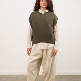 Pas de Calais Apparel Womens Pants Natural Brushed Linen Cotton Twill Relaxed Pants